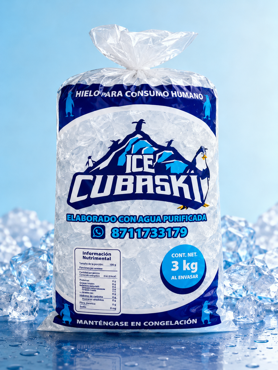 HIELO CUBASKI BOLSA DE 3 KG