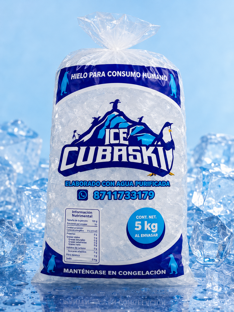 HIELO CUBASKI 5 KG PURIFICADO