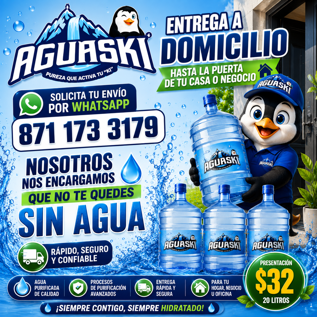Promoción entrega a domicilio Aguaski
